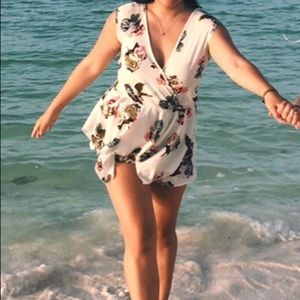 Floral V-neck Romper